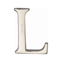 Heritage Brass Alphabet L Pin Fix 51mm (2") Polished Nickel Finish