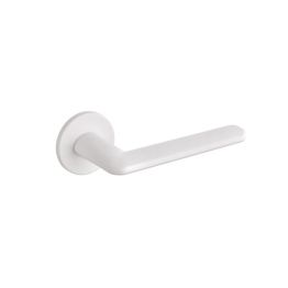 Tupai Exclusivo 5S Line Tavira Lever Door Handle on 5mm Slimline Round Rose - White