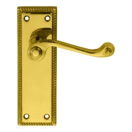 Georgian Lever On Sweedor Lock Backplate - Polished Brass