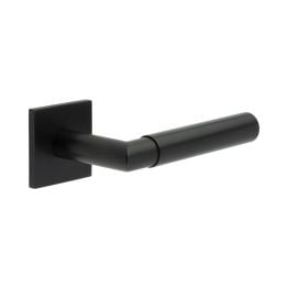 CR-102 Black Sprung Square Rose Door Handle - By Frelan Hardware - CR-102B1MB