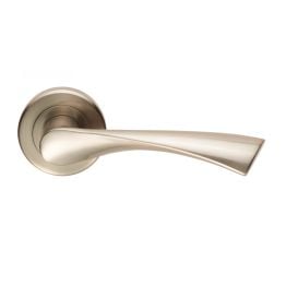 Serozzetta Venti Lever On Rose Retail Packaging - Satin Nickel
