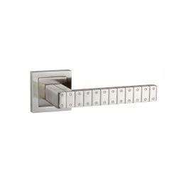 Senza Pari Bianca Lever Door Handle on Square Rose - Satin Nickel
