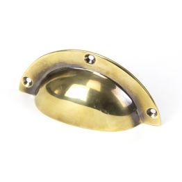 Aged Brass 4" Plain Drawer Pull