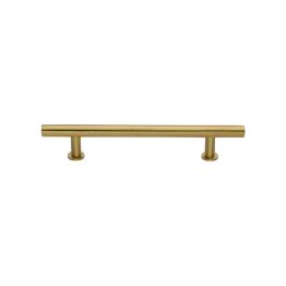 Heritage Brass Cabinet Pull T-Bar Design with 16mm Rose 128mm CTC Satin Brass Finish
