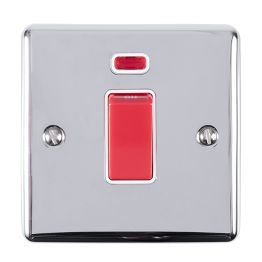 Eurolite Enhance Decorative 45Amp Switch with Neon Indicator Polished Chrome