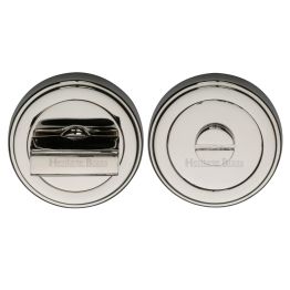 Heritage Brass Round Turn & Release Cylinder Escutcheon with stepped edge Polished Nickel finish