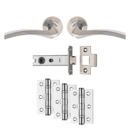 Sines Latch Pack - Ultimate Door Pack - Satin Nickel/Polished Chrome