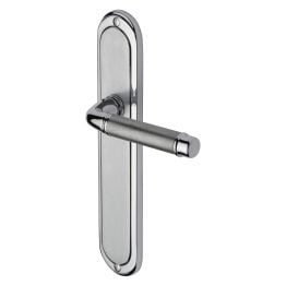Heritage Brass Door Handle Lever Latch Saturn Long Design Apollo finish