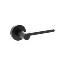 Senza Pari Darrio Lever Door Handle on Round Rose - Matt Black