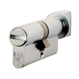 Euro Bathroom Cylinder And Turn - Satin Chrome