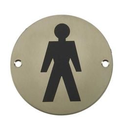 Stainless Steel Male Symbol 75mm Satin Stainless Steel - By Frelan Hardware - JS102SSS