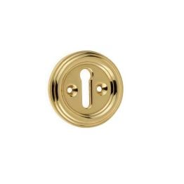 Jedo Parisian Standard Keyway Escutcheon 42mm Polished Brass - By Frelan Hardware - JV604PB
