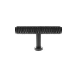 Millhouse Brass Eiffel Knurled T-Bar Cabinet Knob Handle - Matt Black