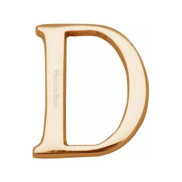 Heritage Brass Alphabet D Pin Fix 51mm (2") Polished Brass Finish