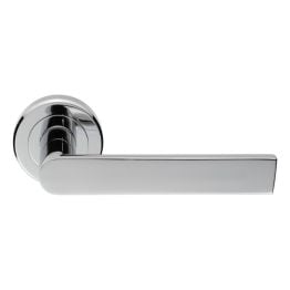 Serozzetta Edge Lever On Round Rose - Polished Chrome