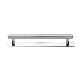Heritage Brass Cabinet Pull Hexagonal Design with Plate 160mm CTC Polished Chrome Finish