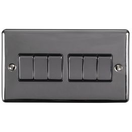 Eurolite Enhance Decorative 6 Gang Switch Black Nickel