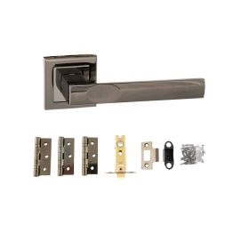 Atlantic Kansas Dorpac (2.5" Latch, 3"x2" Hingesx3) - Black Nickel