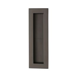 Reeded &nbsp;Rectangular Flush Pull 175 x 58mm Matt Bronze finish