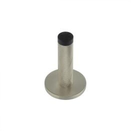 Burlington Knurled Wall Mounted Doorstops Plain Rose Satin Nickel - By Frelan Hardware - BUR-968SN-971SN