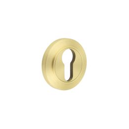 Burlington Euro Profile Escutcheons Chamfered Rose Satin Brass - By Frelan Hardware - BUR-61SB-72SB
