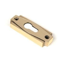 Aged Brass Art Deco Euro Escutcheon (Set)