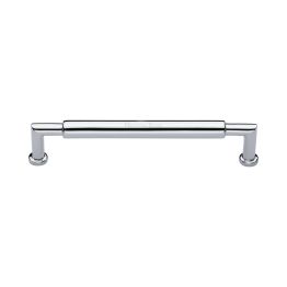Heritage Brass Cabinet Pull Bauhaus Round Design 152mm CTC Polished Chrome Finish