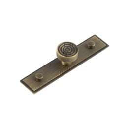 Murray Cupboard Knobs 30mm Stepped Backplate Antique Brass - By Frelan Hardware - HOX-1130AB-6090AB