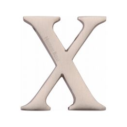 Heritage Brass Alphabet X Pin Fix 51mm (2") Satin Nickel Finish