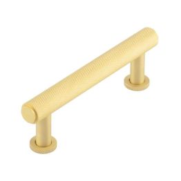 Burlington Piccadilly Knurled Cabinet Handles 96mm Satin Brass - By Frelan Hardware - BUR410SB