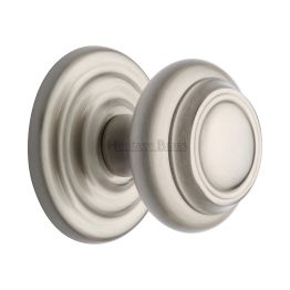 Heritage Brass Centre Door Knob Round Design 3 1/2" Satin Nickel Finish