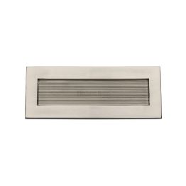 Heritage Brass Reeded Letterplate 10" x 4" Satin Nickel finishUK Registered Design Number 6202495