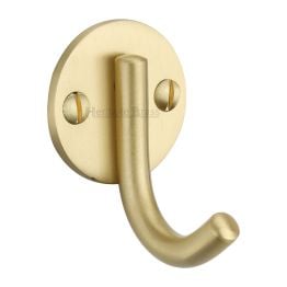 Heritage Brass Single Robe Hook Satin Brass Finish
