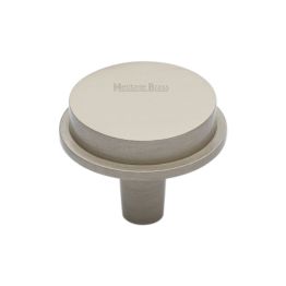 Heritage Brass Flat Round Knob Design 32 mm Satin Nickel finish
