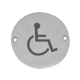 Stainless Steel Disabled Symbol 75mm Satin Stainless Steel - By Frelan Hardware - JS104SSS