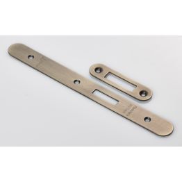 Forend Strike And Fixing Pack To Suit Din Euro Deadlock (Security) Radius  - Antique Brass