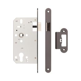 72mm Dark Bronze Din Euro Latch Radiused 60mm Backset - By Frelan Hardware - JL-DL60RDB