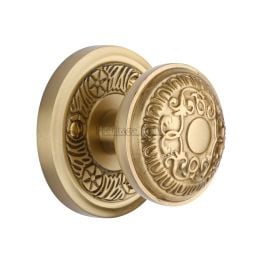 Heritage Brass Mortice Knob on Rose Aydon Design Satin Brass finish