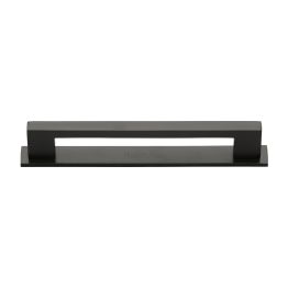 Heritage Brass Cabinet Pull Metro Design with Plate 160mm CTC Matt Bronze Finish