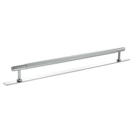 Millhouse Brass Battersea Linear T-Bar Cabinet Pull Handle on Backplate 320mm - Polished Chrome