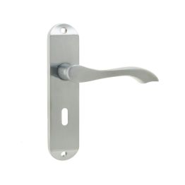 Broadway Suite Door Handle on Lockplate Satin Chrome - By Frelan Hardware - JV920SC
