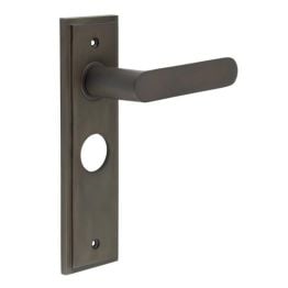 Kensington Door Handle Bathroom Backplate Dark Bronze - By Frelan Hardware - BUR25KIT88