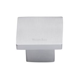 Heritage Brass Cabinet Knob Classic Square Design 32mm Satin Chrome finish