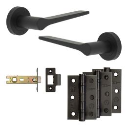 Complete Gio Door Handle Pack - Internal Doors - Black - By Frelan Hardware - JE-E4B-MB