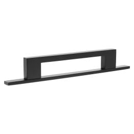 Millhouse Brass Empire Slim Cabinet Pull Handle on Backplate 128mm - Matt Black