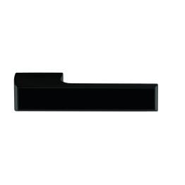 Tupai Rapido VersaLine Tobar Lever Door Handle on Long Rose - Matt Black Decorative Plate - Matt Black