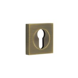 Burlington Euro Profile Escutcheons Square Plain Rose Antique Brass - By Frelan Hardware - BUR-61AB-171AB
