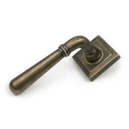 Burnished Brass Newbury Lever on Rose Set (Square)