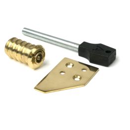 Polished Brass Key-Flush Sash Stop