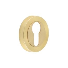 Jedo Designer Euro Profile Escutcheons on 50mm Round Rose Satin Brass - By Frelan Hardware - JV503ESB